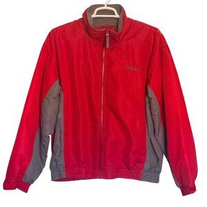 Cabelas Jacket Mens XL Red Polyester Outdoor Full Zip Fleece-Lined Casual